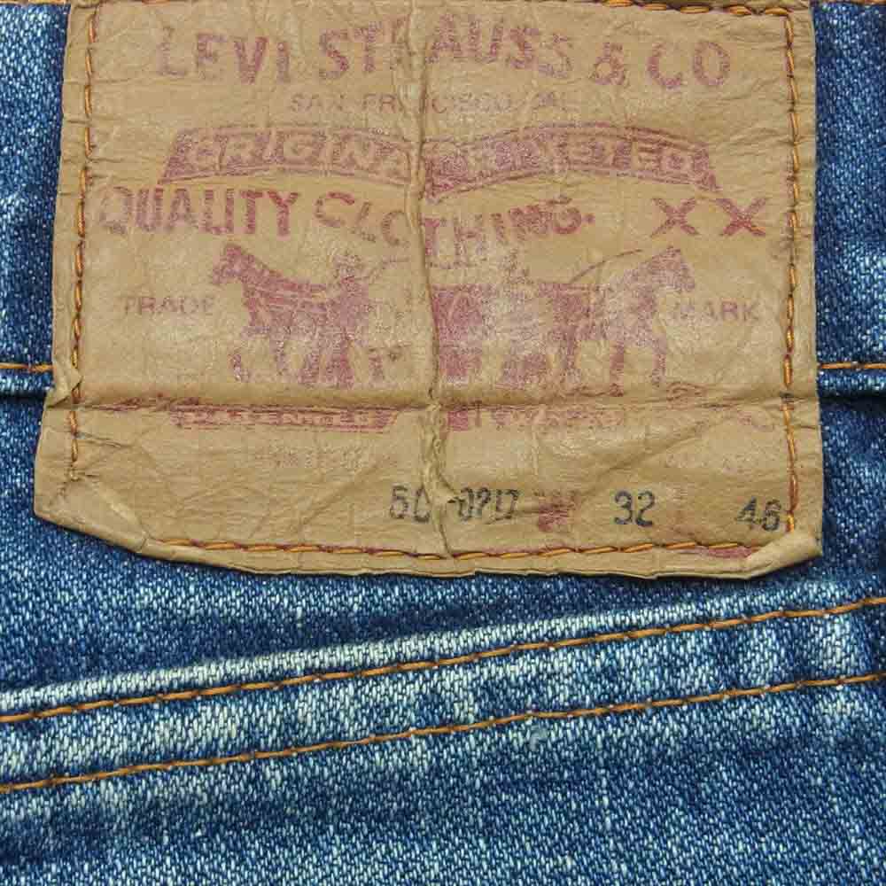 Levi's リーバイス ヴィンテージ オリジナル ジップフライ オレンジタブ 刻印無し デニム パンツ インディゴブルー系 W32 L46【中古】