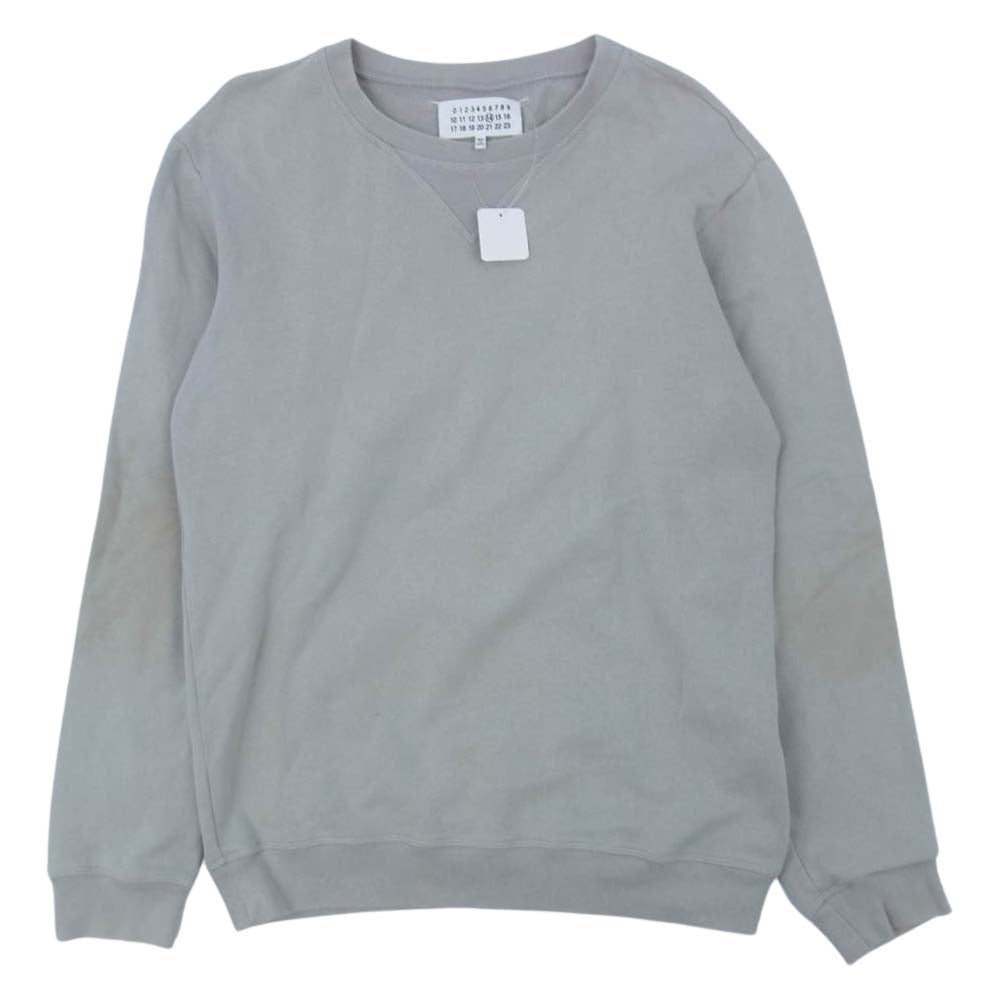 MAISON MARGIELA メゾンマルジェラ 14ライン 国内正規品 S50GU001 S25191 レザーエルボーパッチ クルーネック スウェット グレー系 44【中古】