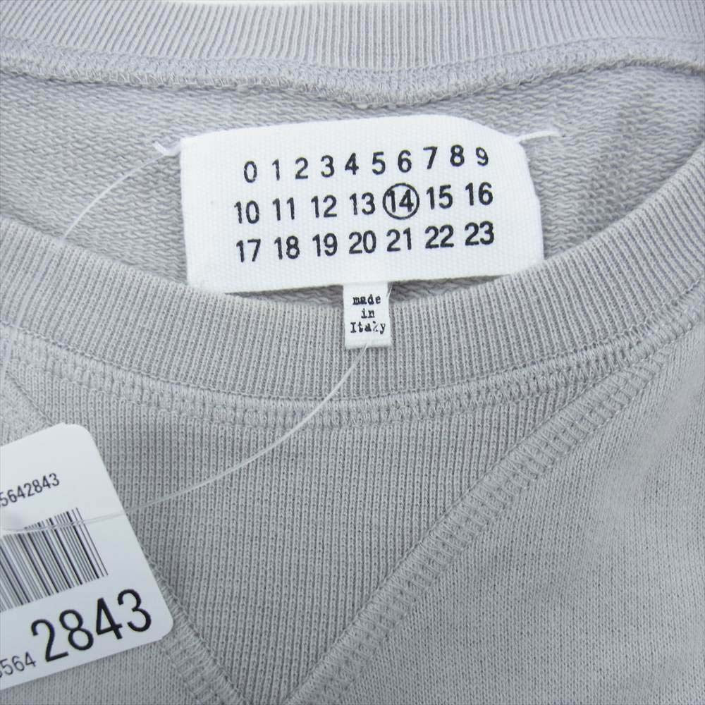 MAISON MARGIELA メゾンマルジェラ 14ライン 国内正規品 S50GU001 S25191 レザーエルボーパッチ クルーネック スウェット グレー系 44【中古】