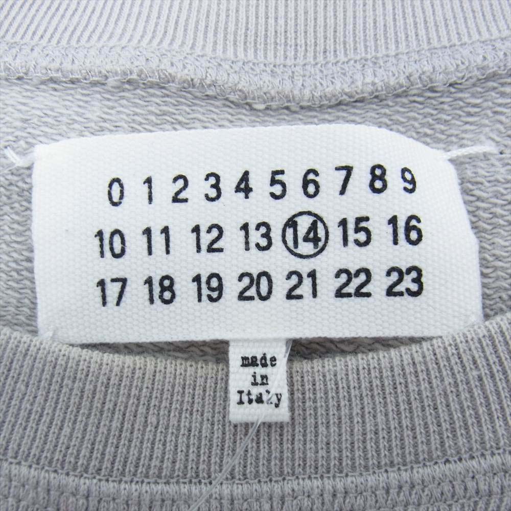 MAISON MARGIELA メゾンマルジェラ 14ライン 国内正規品 S50GU001 S25191 レザーエルボーパッチ クルーネック スウェット グレー系 44【中古】