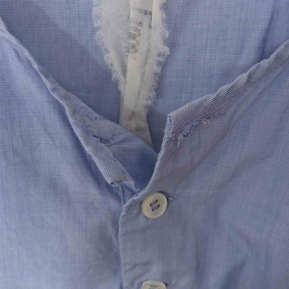 Paul Harnden ポールハーデン コットン グランパシャツ プルオーバー ブルー系 S【中古】