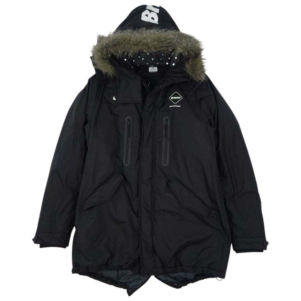F.C.R.B. エフシーアールビー 789531-010 × NIKE ナイキ STORM FIT BIG SWOOSH BENCH COAT ビッグスウッシュロゴ 中綿 ベンチ コート ブラック系 S【中古】