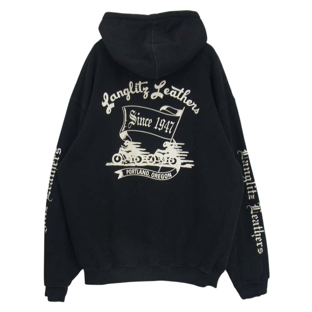 LANGLITZ LEATHERS ラングリッツレザーズ ロゴ プリント フルジップ