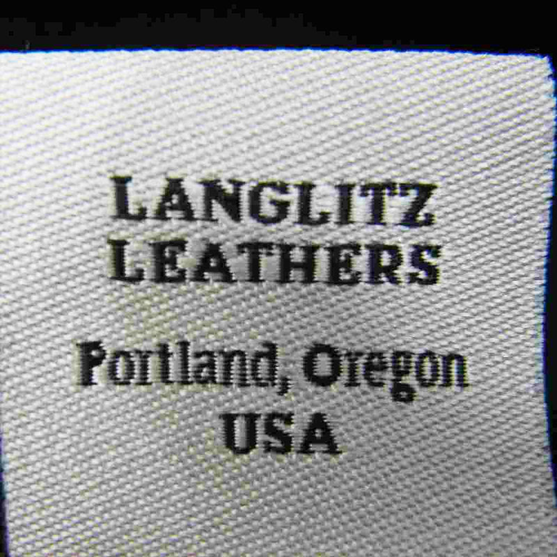 LANGLITZ LEATHERS ラングリッツレザーズ ロゴ プリント フルジップ スウェット パーカー ブラック系 L【中古】