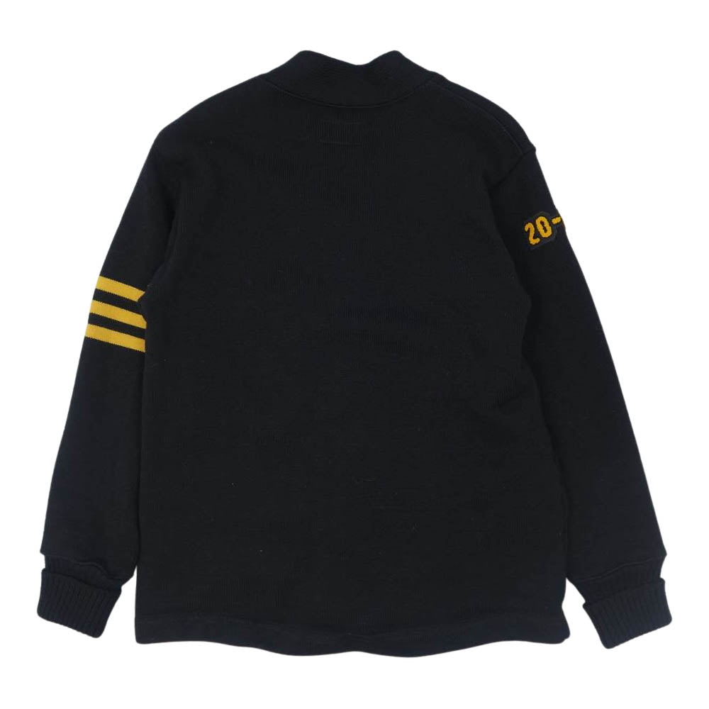 ディーエン Varsity Cardigan バーシティ ワッペン レタード カーディガン ブラック系 M【中古】