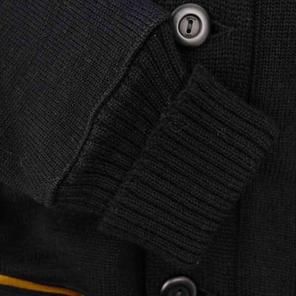 ディーエン Varsity Cardigan バーシティ ワッペン レタード カーディガン ブラック系 M【中古】
