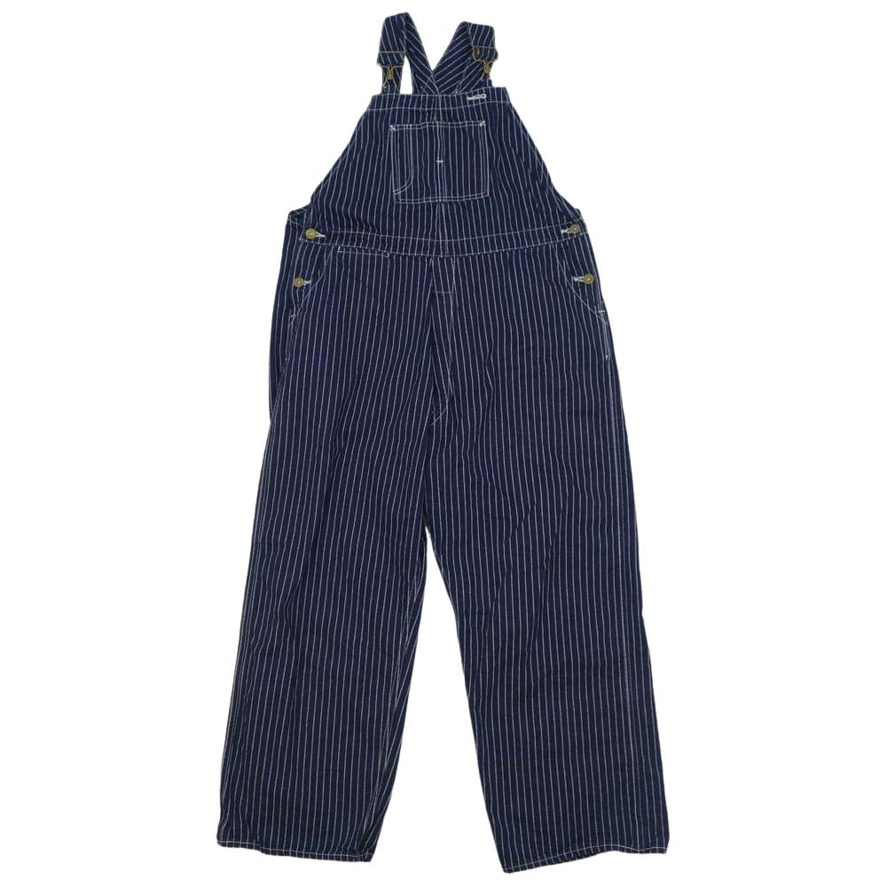 The REAL McCOY'S ザリアルマッコイズ JOE McCOY 8hour union ウォバッシュ ストライプ オーバーオール ネイビー系 32【中古】