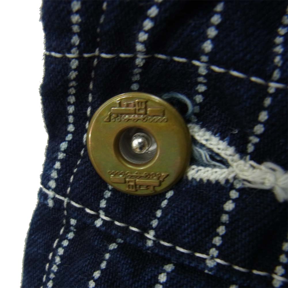 The REAL McCOY'S ザリアルマッコイズ JOE McCOY 8hour union ウォバッシュ ストライプ オーバーオール ネイビー系 32【中古】