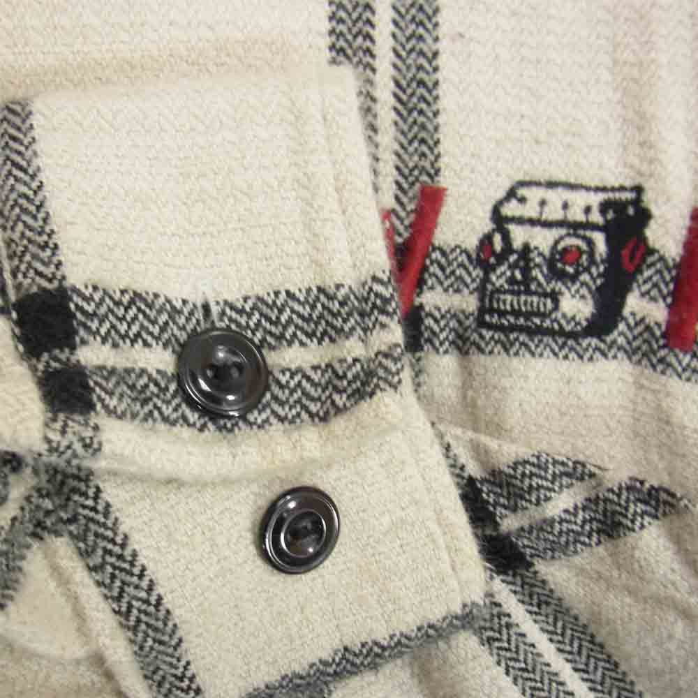 WEIRDO ウィアード WRD-17-AW-22 ロボット 刺繍 チェック シャツ オフホワイト系 XL【中古】