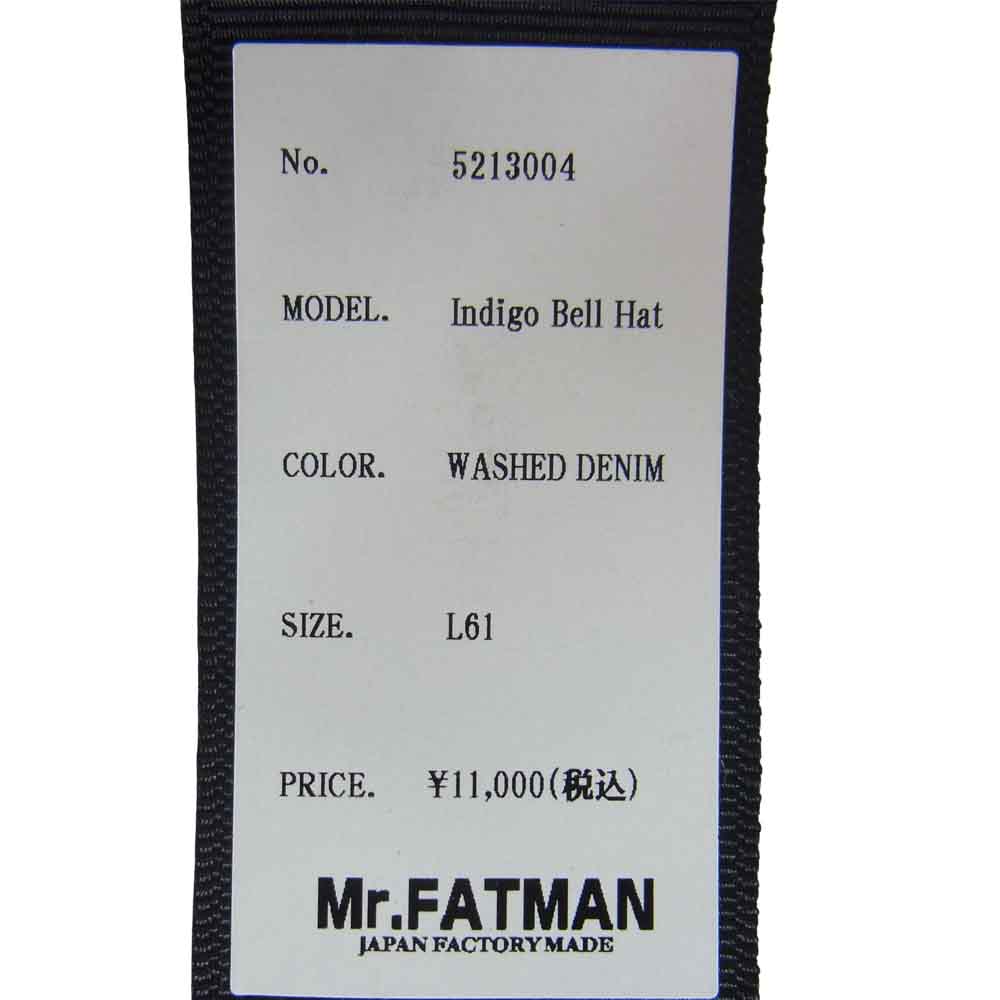 ミスターファットマン 5213004 INDIGO BELL HAT 裏地ブランケット インディゴ ベル ハット インディゴブルー系 FREE【新古品】【未使用】【中古】