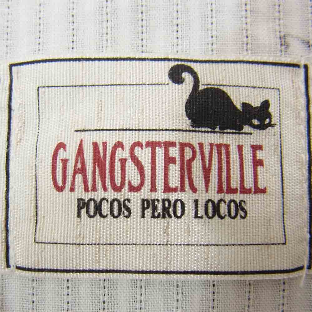 GANGSTERVILLE ギャングスタービル GSV-18-SS-18 THUG QUEEN-L/S SHIRTS クイーン トランプ 長袖 シャツ ホワイト系 L【中古】