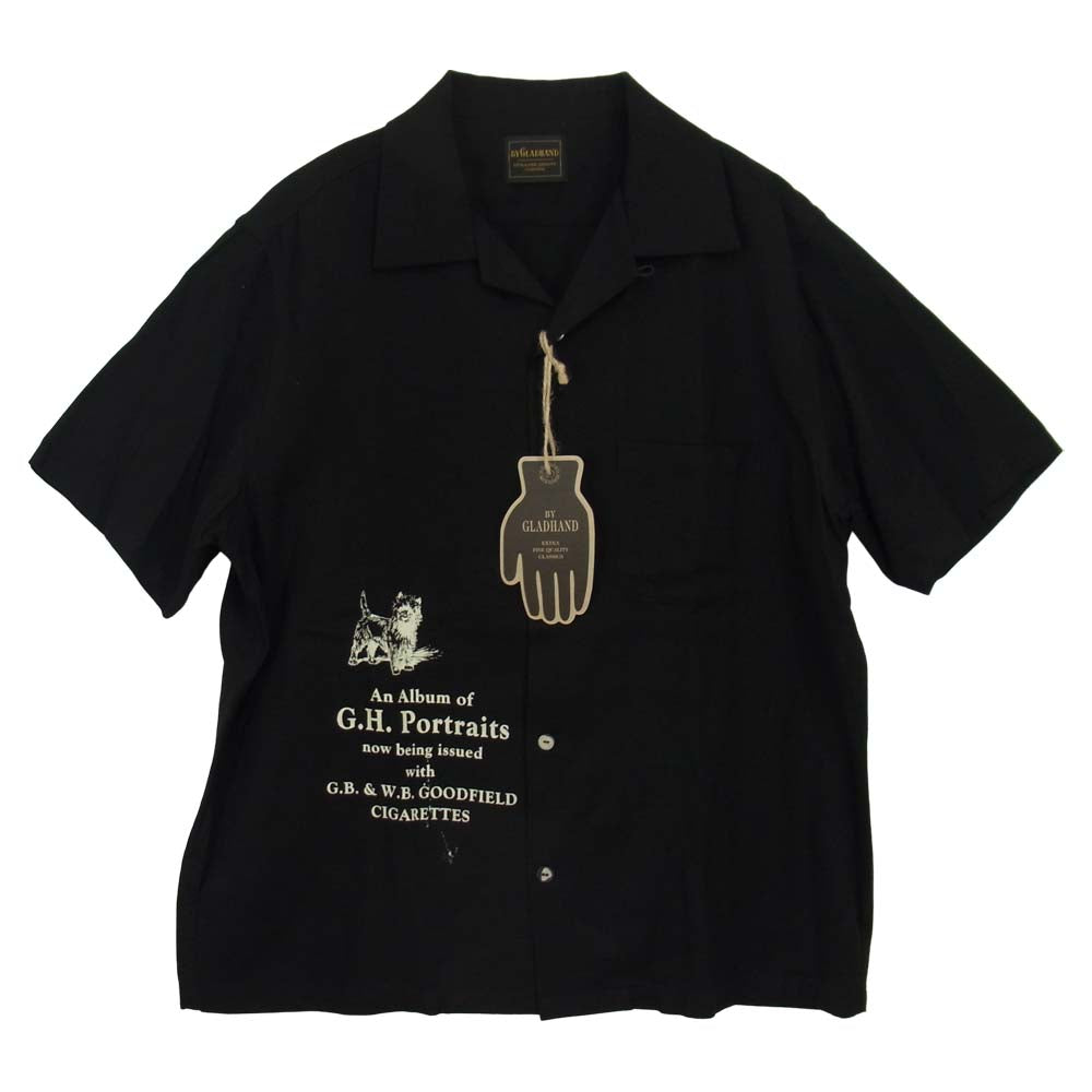 BY GLADHAND バイグラッドハンド BYGH-20-SS-17 PORTRAITS レーヨン オープンカラー 開襟 半袖 シャツ ブラック系【美品】【中古】