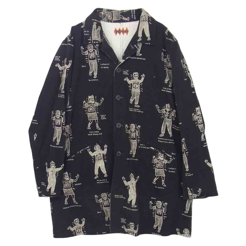 WEIRDO ウィアード WRD-17-SS-05 COSTUMES COAT 総柄 ショート コート ジャケット ブラック系 XL【中古】