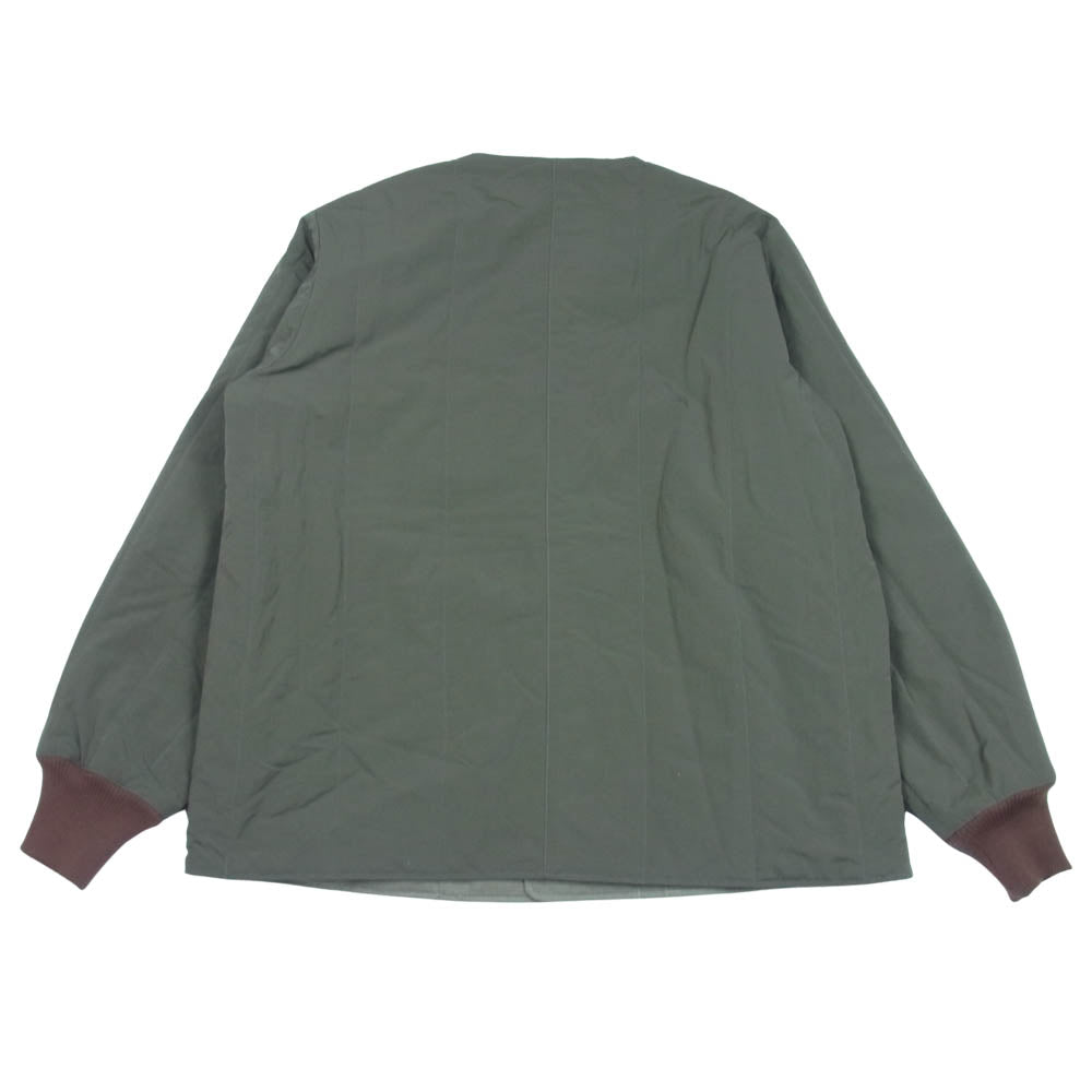 GANGSTERVILLE ギャングスタービル GSV-21-AW-10 QUILTED JACKET キルテッド キルティング ノーカラー ジャケット カーキ系 XL【極上美品】【中古】