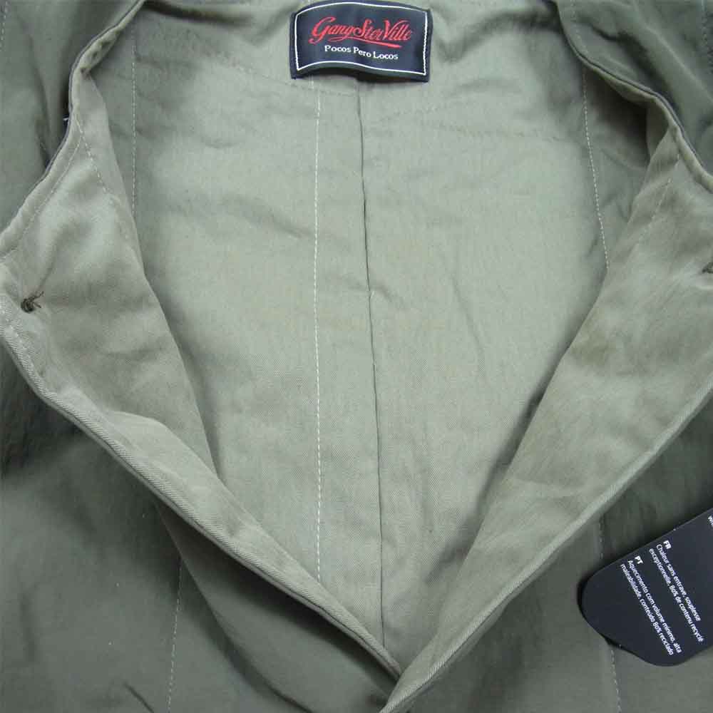 GANGSTERVILLE ギャングスタービル GSV-21-AW-10 QUILTED JACKET キルテッド キルティング ノーカラー ジャケット カーキ系 XL【極上美品】【中古】