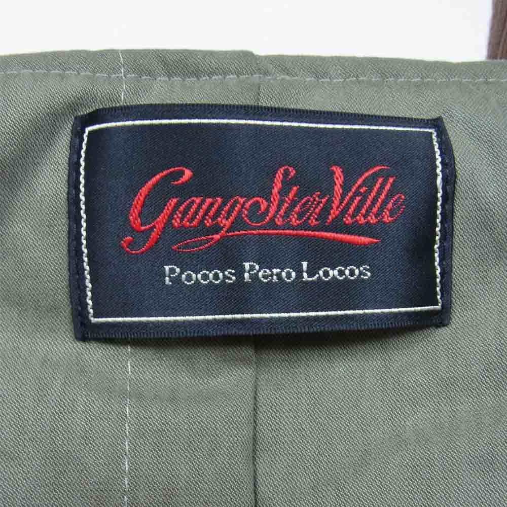 GANGSTERVILLE ギャングスタービル GSV-21-AW-10 QUILTED JACKET キルテッド キルティング ノーカラー ジャケット カーキ系 XL【極上美品】【中古】