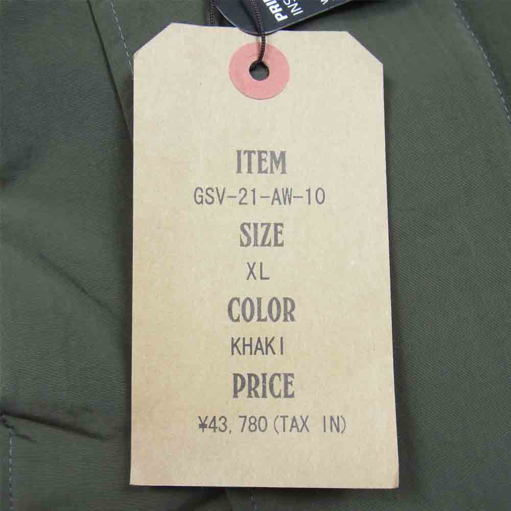 GANGSTERVILLE ギャングスタービル GSV-21-AW-10 QUILTED JACKET キルテッド キルティング ノーカラー ジャケット カーキ系 XL【極上美品】【中古】