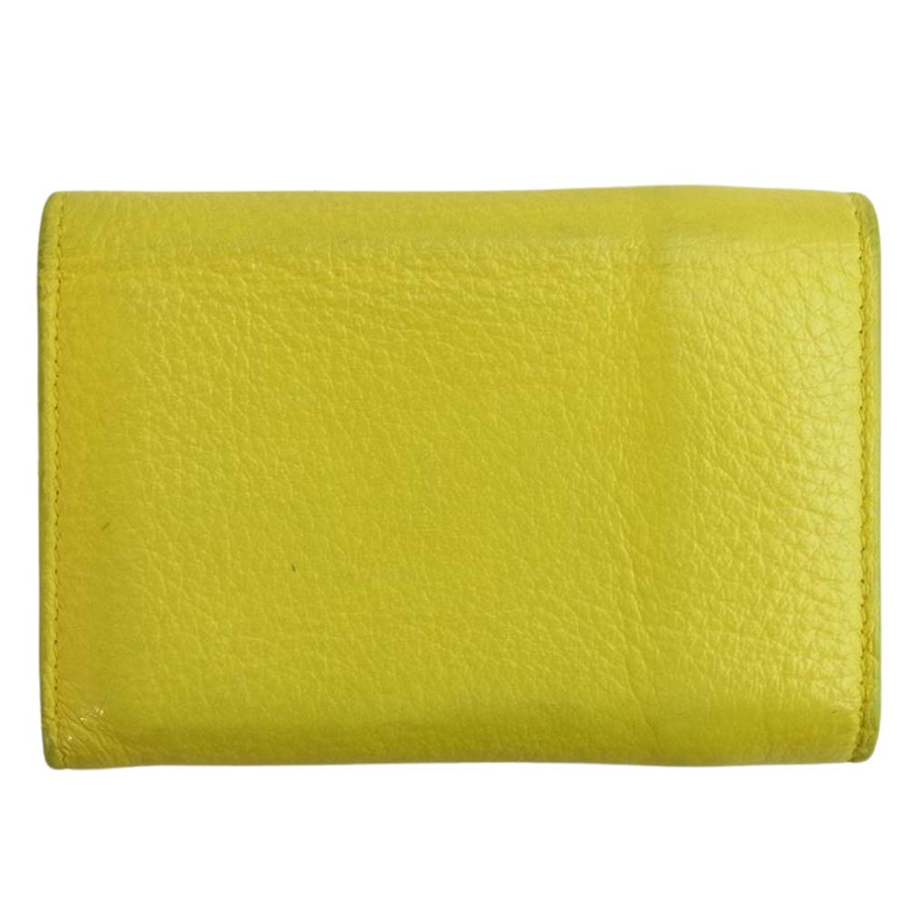 BALENCIAGA バレンシアガ 391446 DLQ0N 7155 パピエ ミニ ペーパー ウォレット  イエロー系 表記無し【中古】