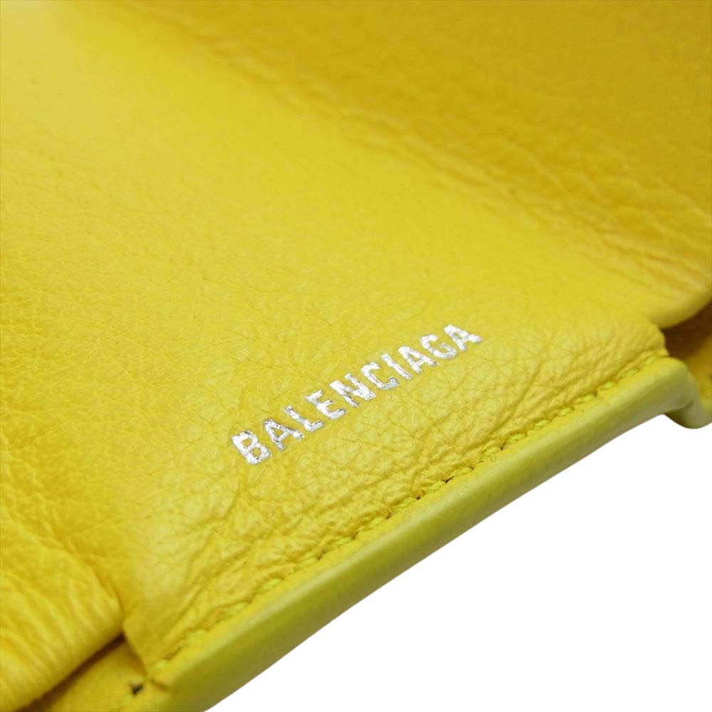 BALENCIAGA バレンシアガ 391446 DLQ0N 7155 パピエ ミニ ペーパー ウォレット  イエロー系 表記無し【中古】