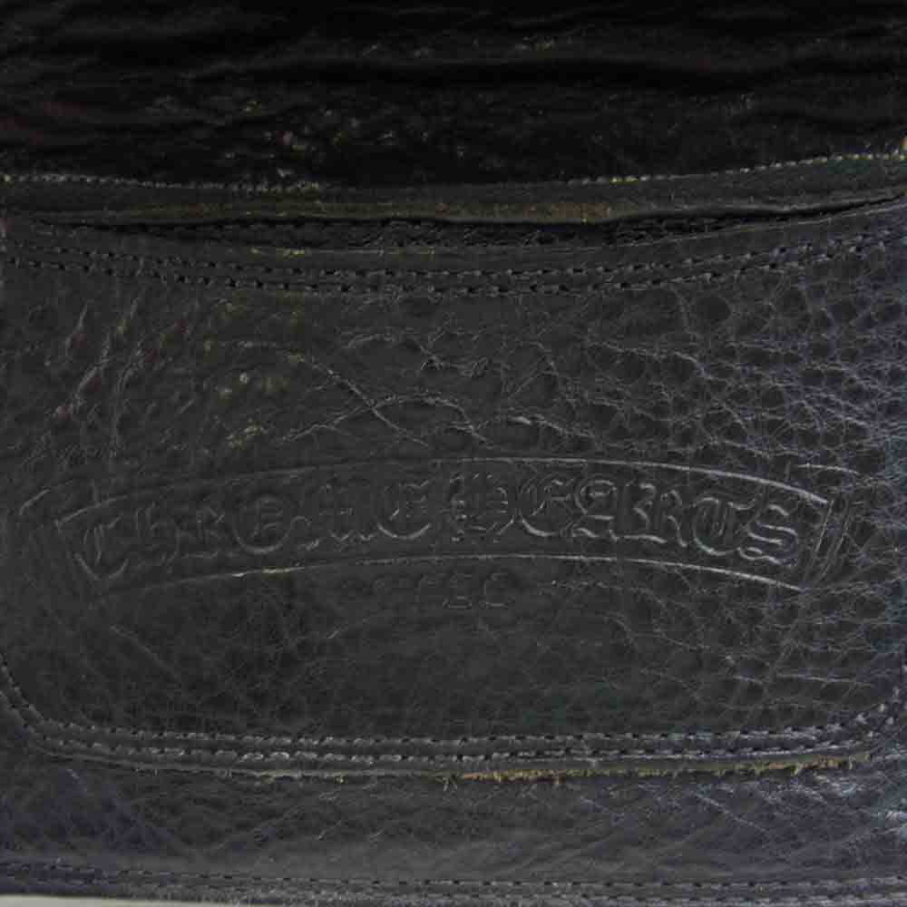 CHROME HEARTS クロムハーツ（原本無） 1ZIP CROSS PATCH 1ジップ クロスボタン クロスパッチ レザー ウォレット ブラック系【中古】