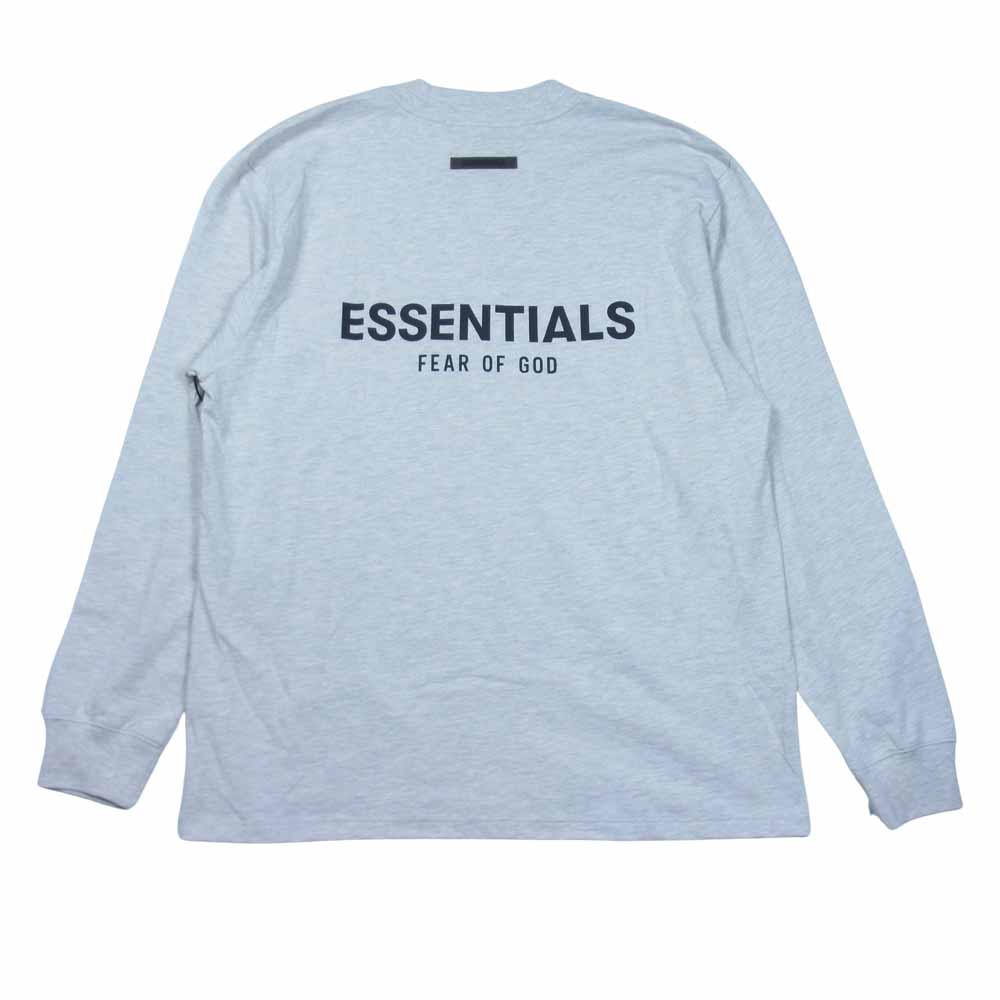 FEAR OF GOD フィアオブゴッド ESSENTIALS エッセンシャルズ バックプリント 長袖 Tシャツ グレー系 M【美品】【中古】