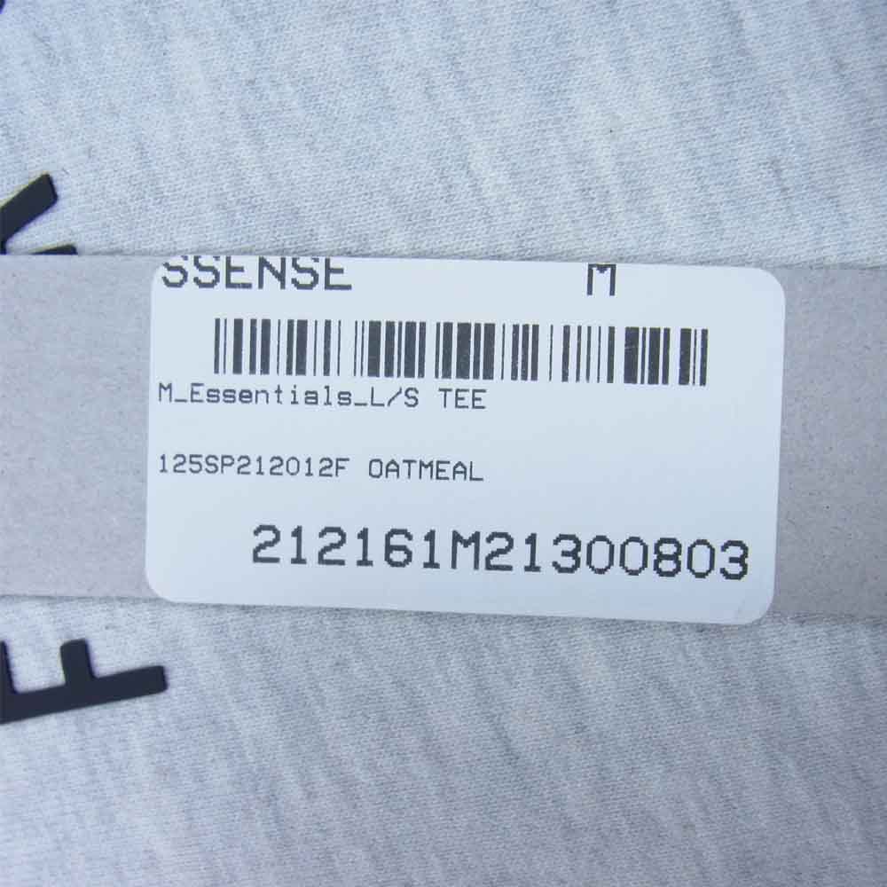 FEAR OF GOD フィアオブゴッド ESSENTIALS エッセンシャルズ バックプリント 長袖 Tシャツ グレー系 M【美品】【中古】