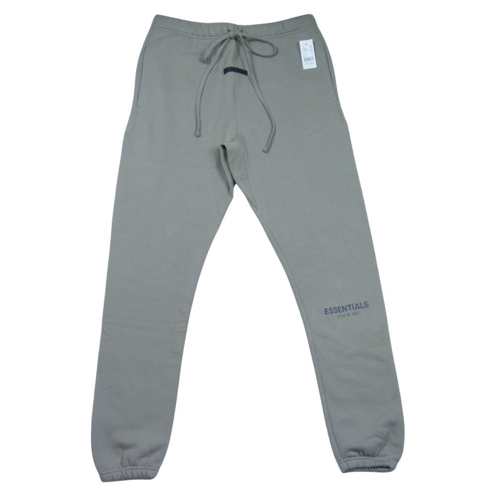 FEAR OF GOD フィアオブゴッド ESSENTIALS エッセンシャルズ ロゴ プリント スウェットパンツ カーキ系 M【極上美品】【中古】
