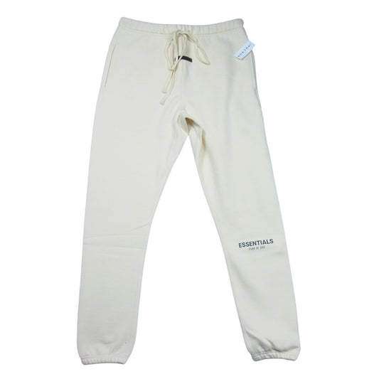 FEAR OF GOD フィアオブゴッド ESSENTIALS エッセンシャルズ ロゴ プリント スウェットパンツ クリーム M【極上美品】【中古】