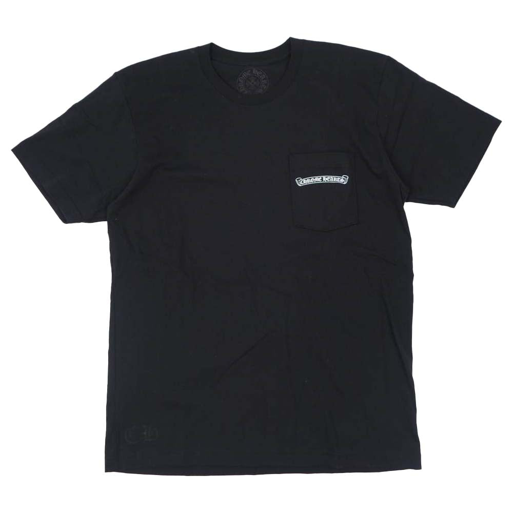 CHROME HEARTS クロムハーツ（原本無） スクロールラベル プリント 胸ポケット Tシャツ ブラック系 L【中古】