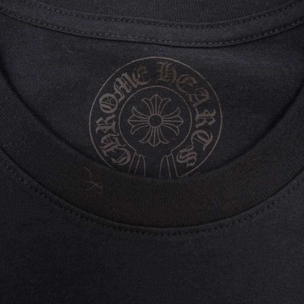 CHROME HEARTS クロムハーツ（原本無） スクロールラベル プリント 胸ポケット Tシャツ ブラック系 L【中古】