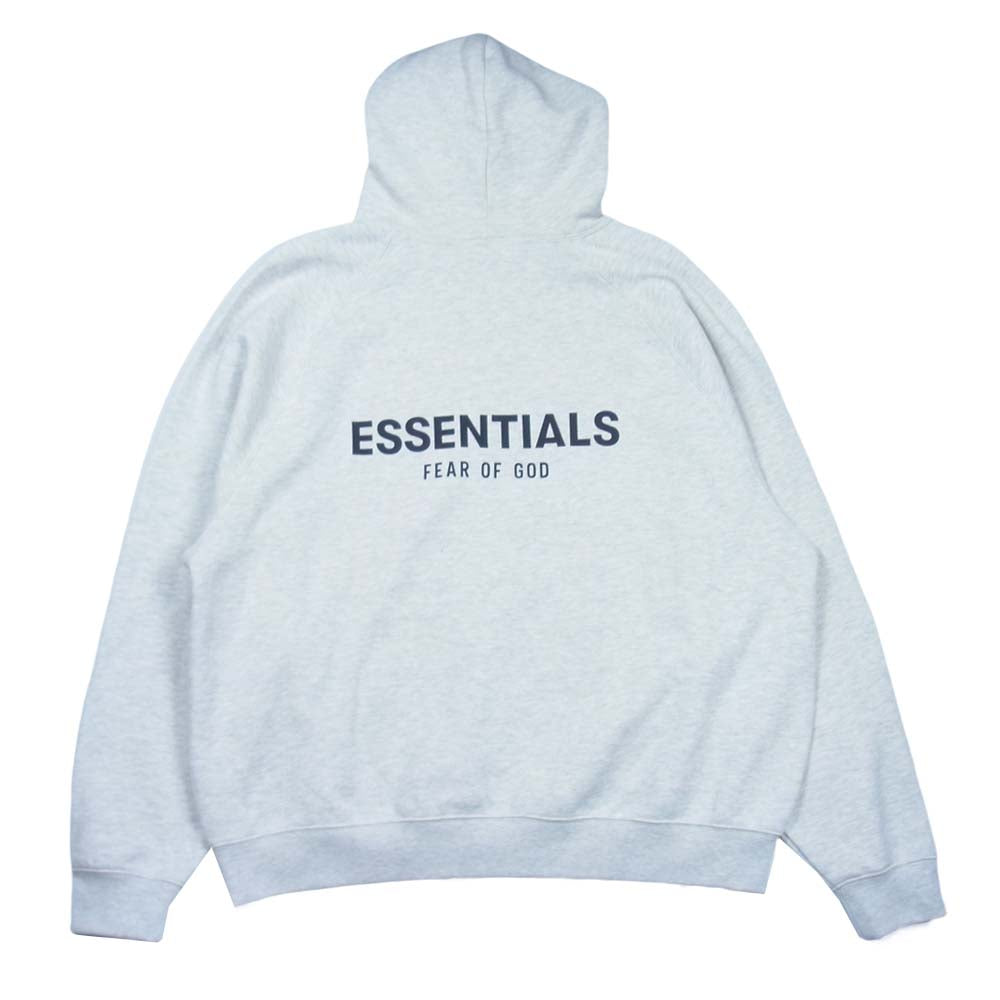 FEAR OF GOD フィアオブゴッド ESSENTIALS エッセンシャルズ バックプリント プルオーバー パーカー ライトグレー系 XL【中古】