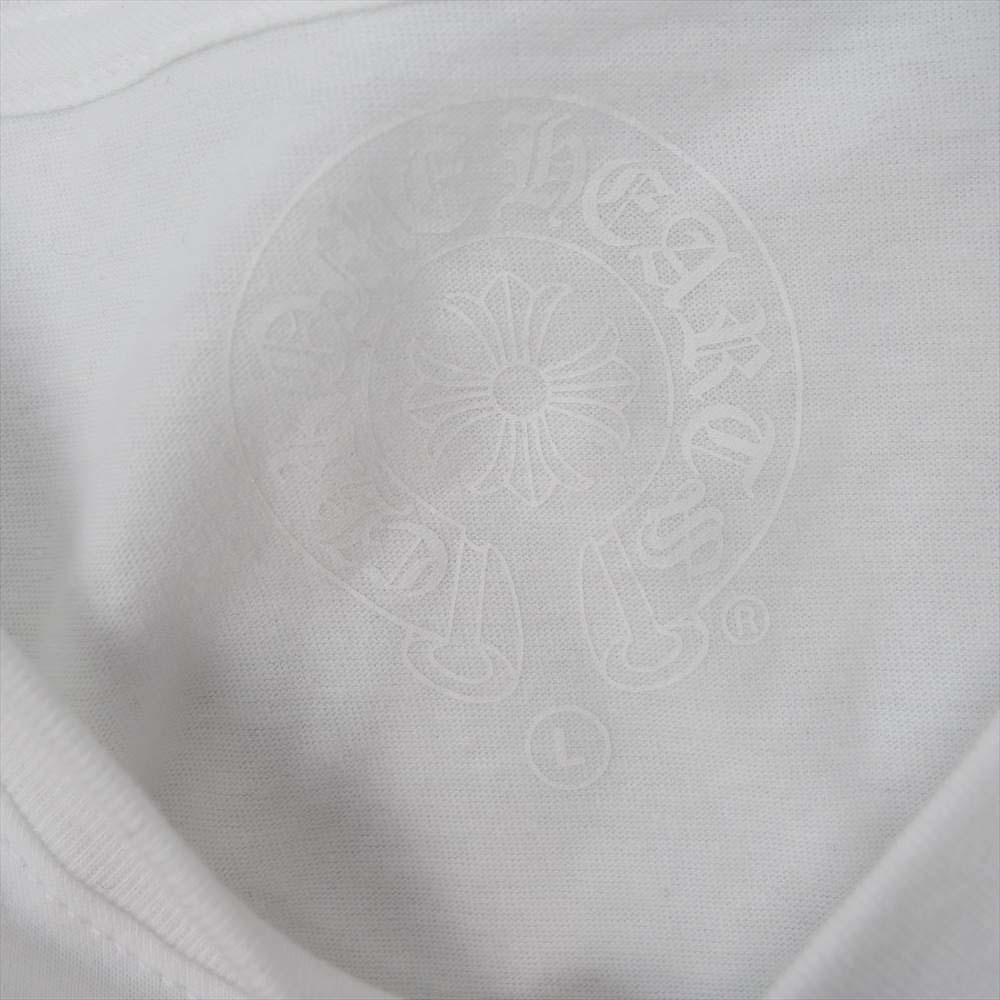 CHROME HEARTS クロムハーツ（原本無） ホースシュー 胸プリント ポケット 長袖Tシャツ  ホワイト系 L【中古】