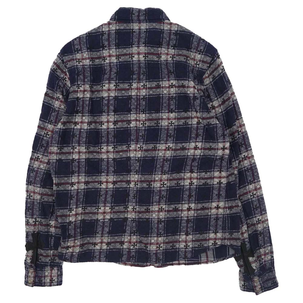 CHROME HEARTS クロムハーツ（原本無） CHプラス クロスパッチ チェックシャツ L【中古】