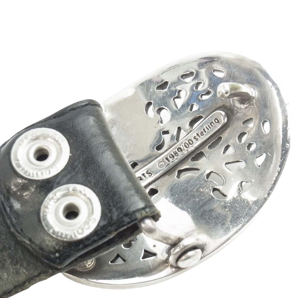 CHROME HEARTS クロムハーツ（原本無） クラシック オーバル バックル レザー ベルト シルバー系 ブラック系【中古】