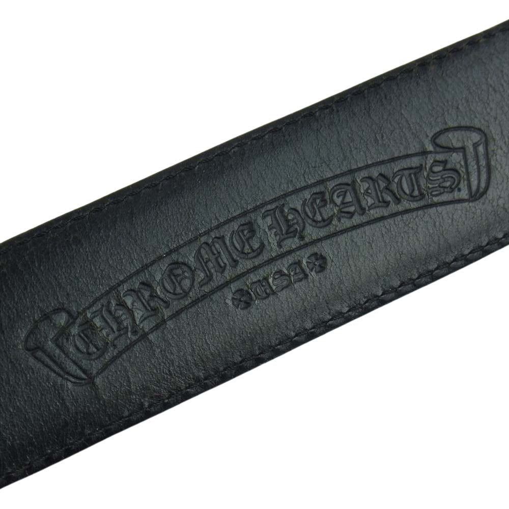 CHROME HEARTS クロムハーツ（原本無） クラシック オーバル バックル レザー ベルト シルバー系 ブラック系【中古】