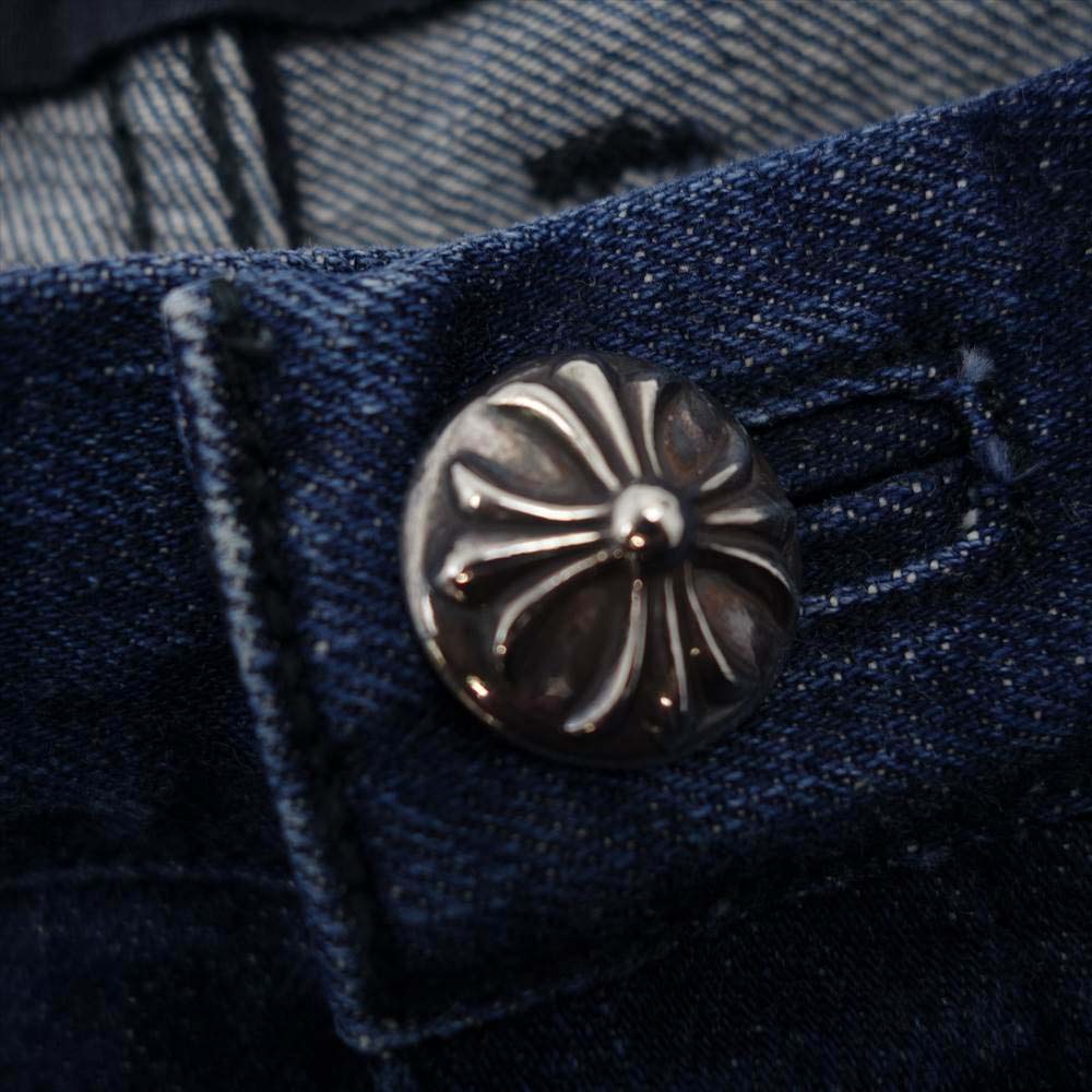 CHROME HEARTS クロムハーツ（原本無） クロスボール ホースシュー ボタン ブーツカット JVP デニムパンツ 34【中古】