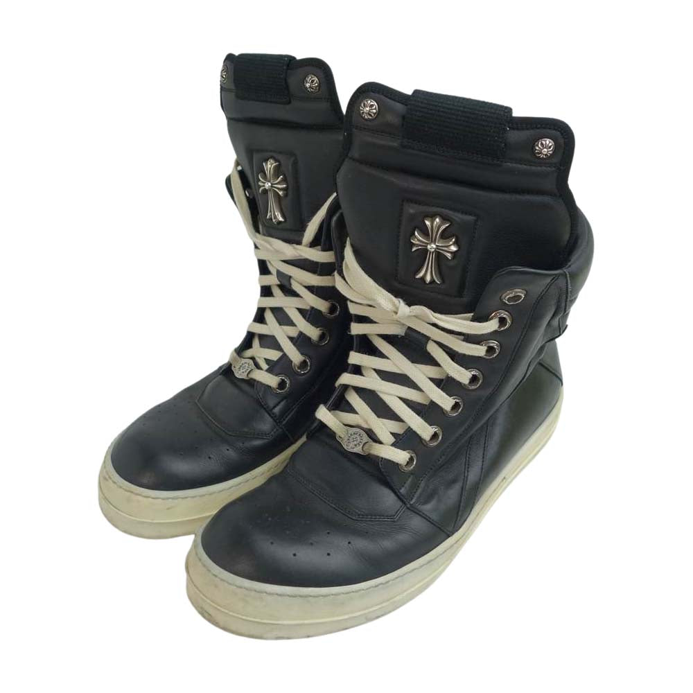 CHROME HEARTS クロムハーツ（原本無） Rick Owens リックオウエンス CHクロス ジオバスケット ハイカット ブラック系 43【中古】