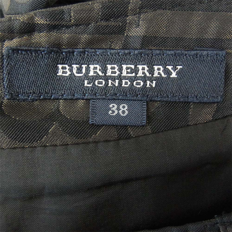 BURBERRY BLUE LABEL バーバリーブルーレーベル B 総柄 スカート ブラック系 ブラウン系 38【中古】