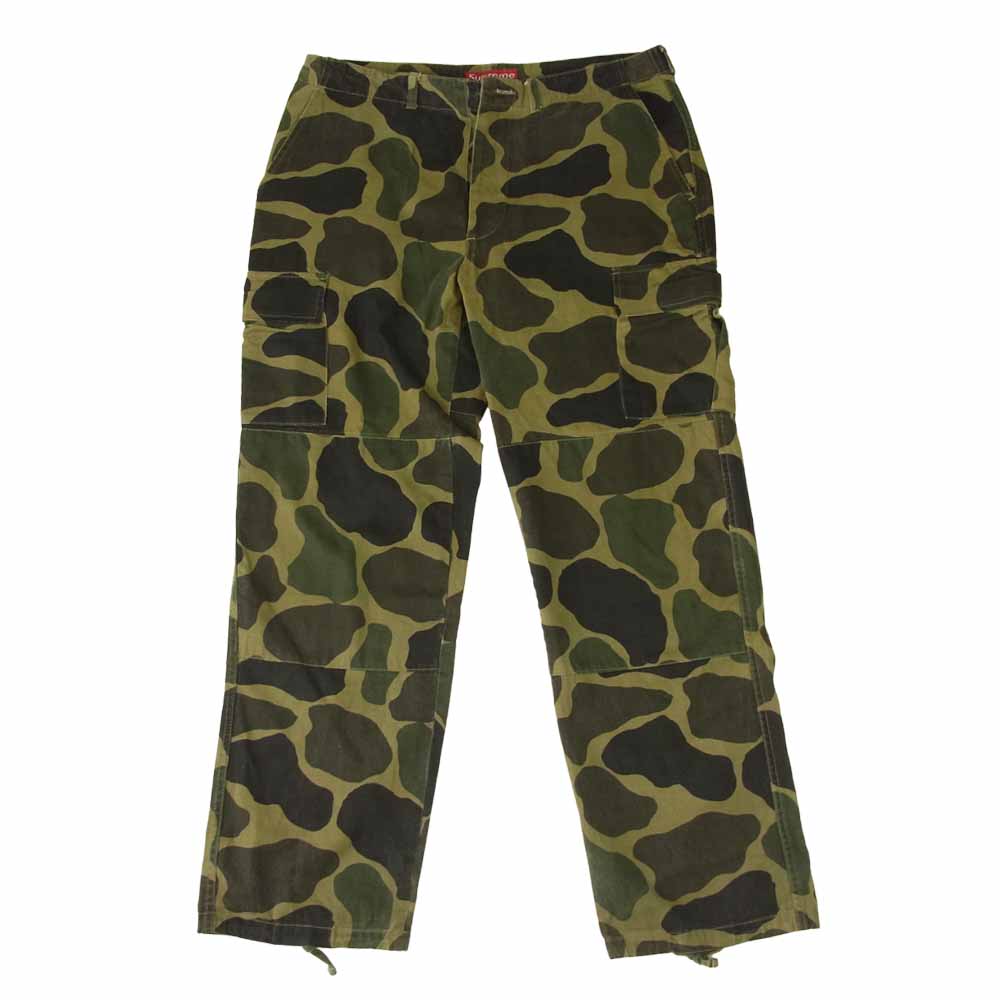 Supreme シュプリーム 初期 90s USA製 カモ 6ポケット カーゴ パンツ カーキ系 34【中古】