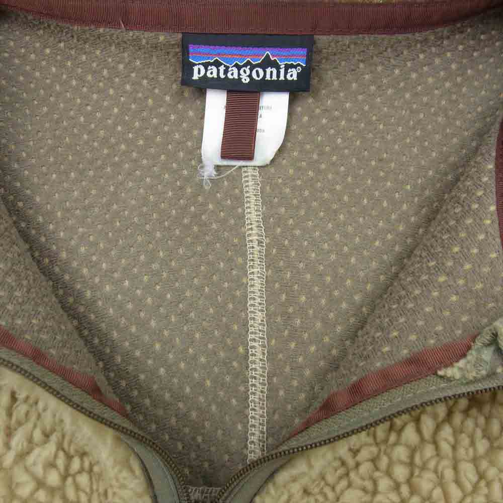 patagonia パタゴニア 04AW 20930 04年 USA製 茶刺繍 RETRO RHYTHM HOODY レトロ リズム フーディー フリース ジャケット ベージュ系 M【中古】