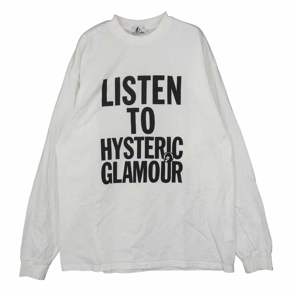 HYSTERIC GLAMOUR ヒステリックグラマー 02211CL02 LISTEN TO HG L/S ロンT Tシャツ ホワイト系 L【中古】