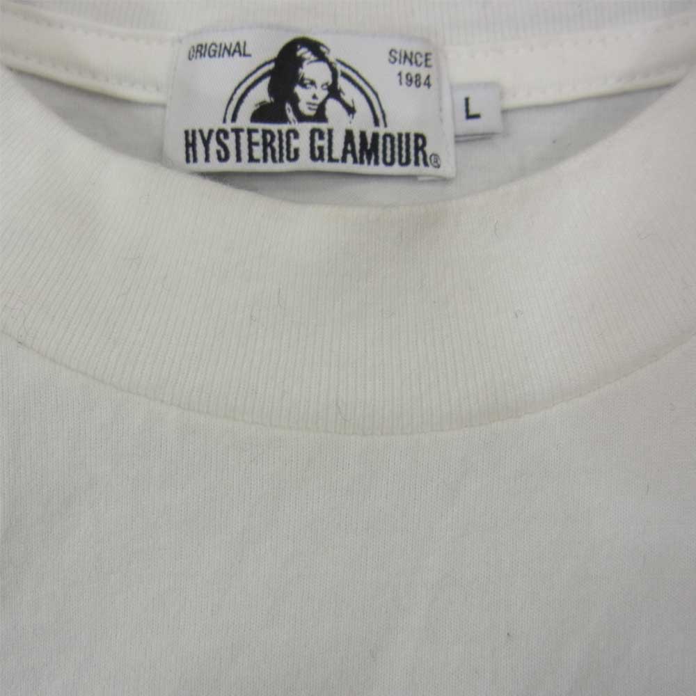 HYSTERIC GLAMOUR ヒステリックグラマー 02211CL02 LISTEN TO HG L/S ロンT Tシャツ ホワイト系 L【中古】