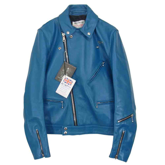 Lewis Leathers ルイスレザー 441T CYCLONE TIGHT FIT ホースレザー  ヴィンテージ ターコイズ 40 ライダース ブルー系 40【極上美品】【中古】