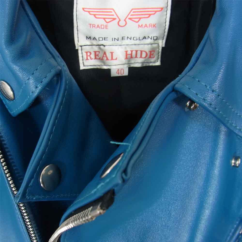 Lewis Leathers ルイスレザー 441T CYCLONE TIGHT FIT ホースレザー  ヴィンテージ ターコイズ 40 ライダース ブルー系 40【極上美品】【中古】