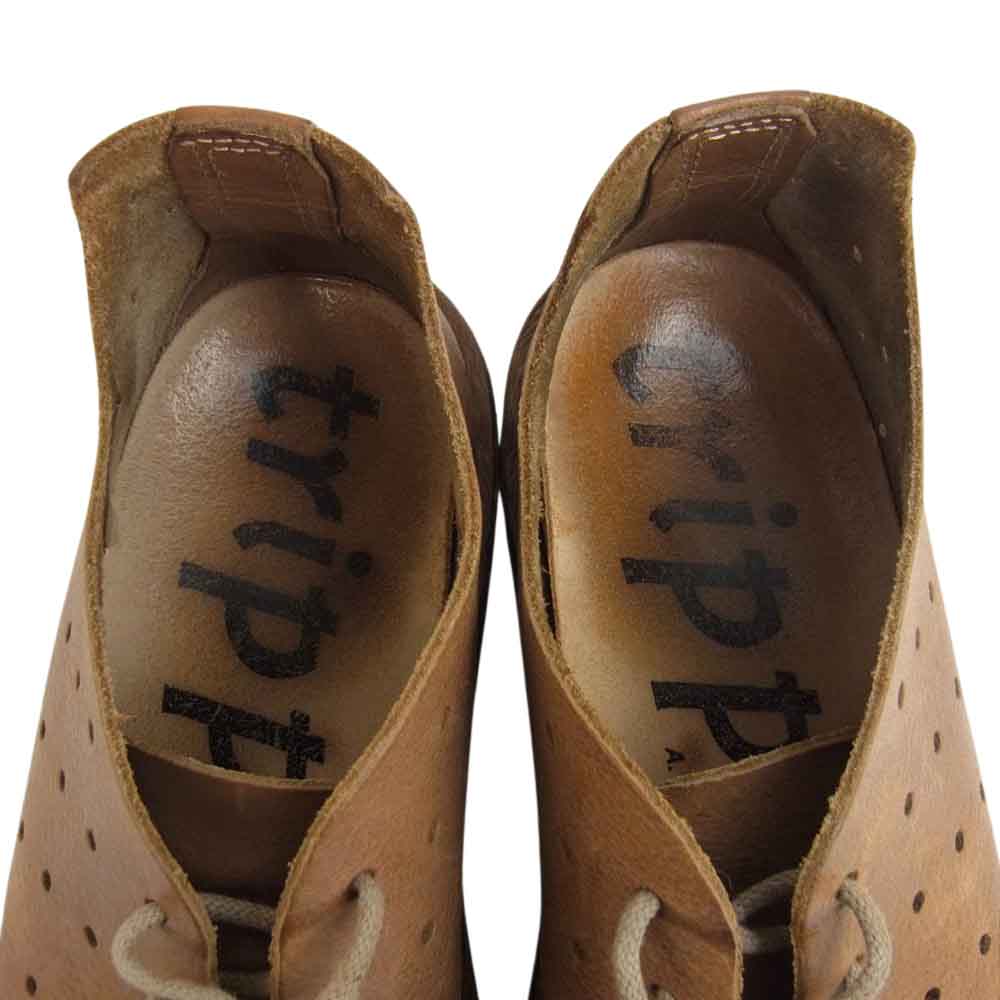 trippen トリッペン パンチング レザー シューズ ブラウン系【中古】