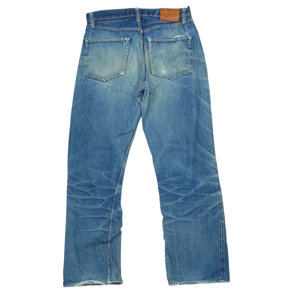 WAREHOUSE ウエアハウス レザー パッチ デニム パンツ ダメージ インディゴブルー系【中古】