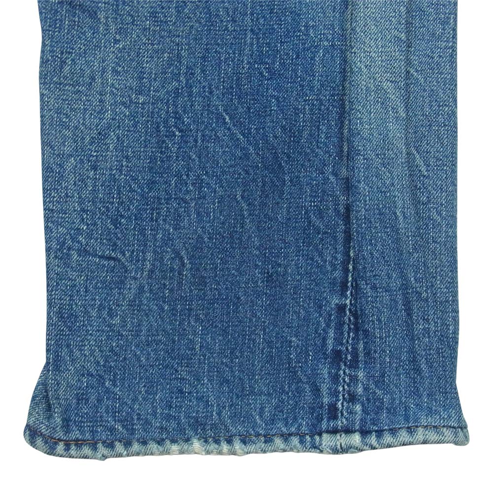 WAREHOUSE ウエアハウス レザー パッチ デニム パンツ ダメージ インディゴブルー系【中古】