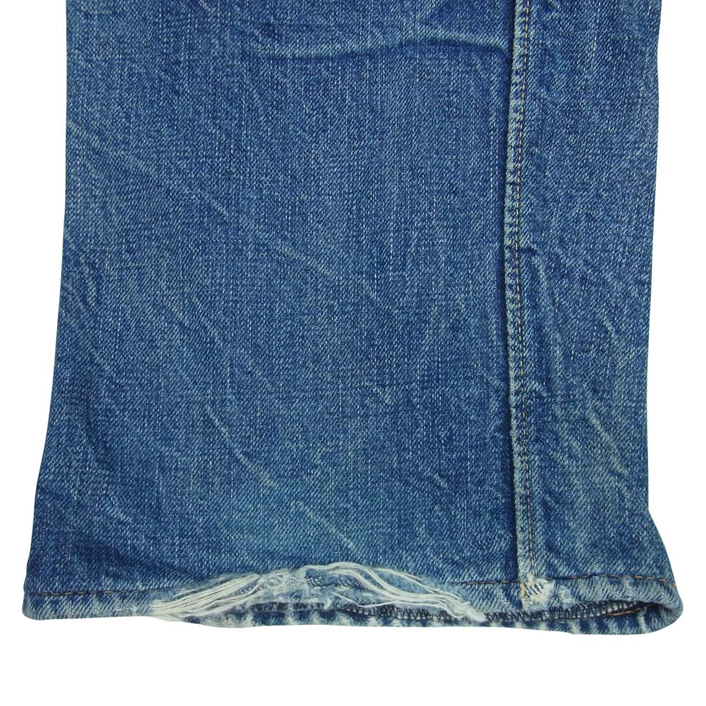 WAREHOUSE ウエアハウス レザー パッチ デニム パンツ ダメージ インディゴブルー系【中古】