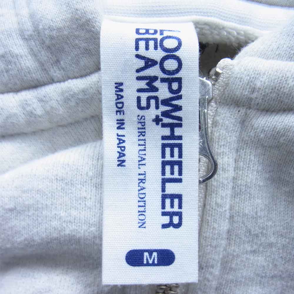 LOOPWHEELER ループウィラー ジップアップ パーカー ホワイトグレー系 M【中古】