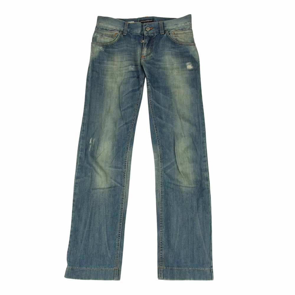 DOLCE&GABBANA ドルチェアンドガッバーナ G3TCTD 国内正規品 14 Classic クラシック プレート ダメージ加工 デニム インディゴブルー系 44【中古】